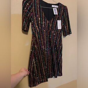 Ali & Jay multicolored sequin dress. Size M